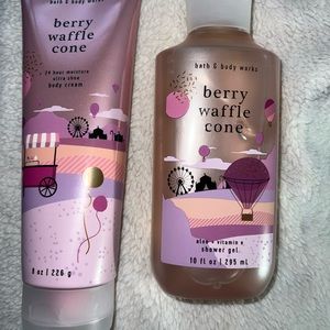 Bath & Body Works Berry Waffle Cone Body Wash & Body Lotion Set